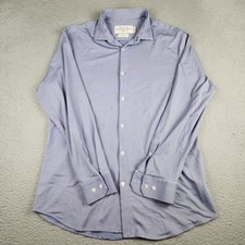 Mizzen Main Shirt Mens Extra Large Blue Plaid Trim Fit Long Sleeve Made In USA