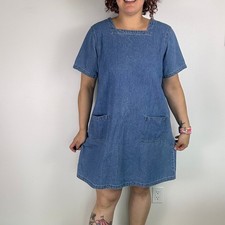 Denim & Co denim short sleeve shirt dress size XL