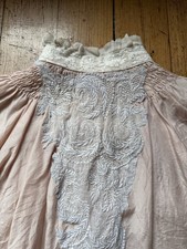 True Vintage Rare Victorian-Edwardian Blush Silk Lace Blouse