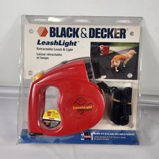 Black & Decker Retractable Leashlight 18' Dog Leash Flashlight Combo USA Made
