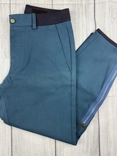 VGC! Alexander McQueen Flat Front Ankle Zip Pant Teal Blue Sz 46 x26