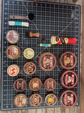Vintage Shoe Shine Lot Griffin Shinemaster Box w/ Key, 11 Kiwi Tins, and more