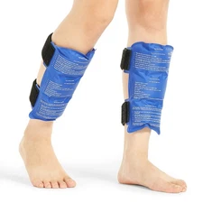 Shin Splint Ice Pack 2 Pack - Reusable Cold and Hot Wrap for Shin Splints Pai...