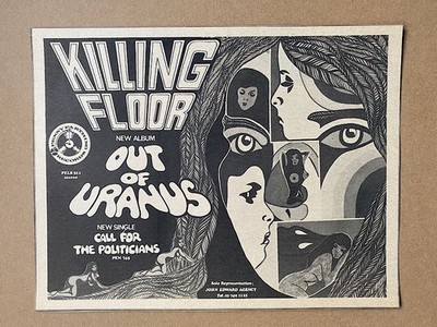 KILLING FLOOR OUT OF URANUS MEMORABILIA original music press advert from 1970 - 