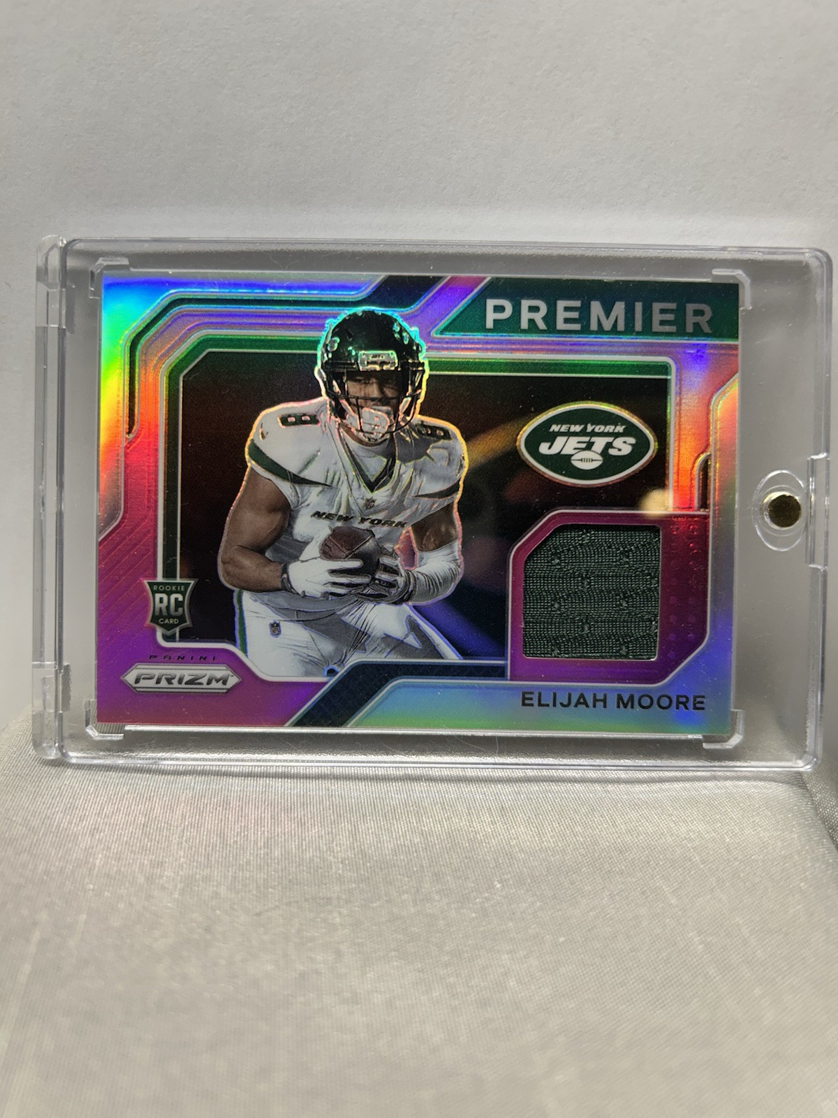 Elijah Moore Panini Prizm Premier Jersey #PJ16 Pink