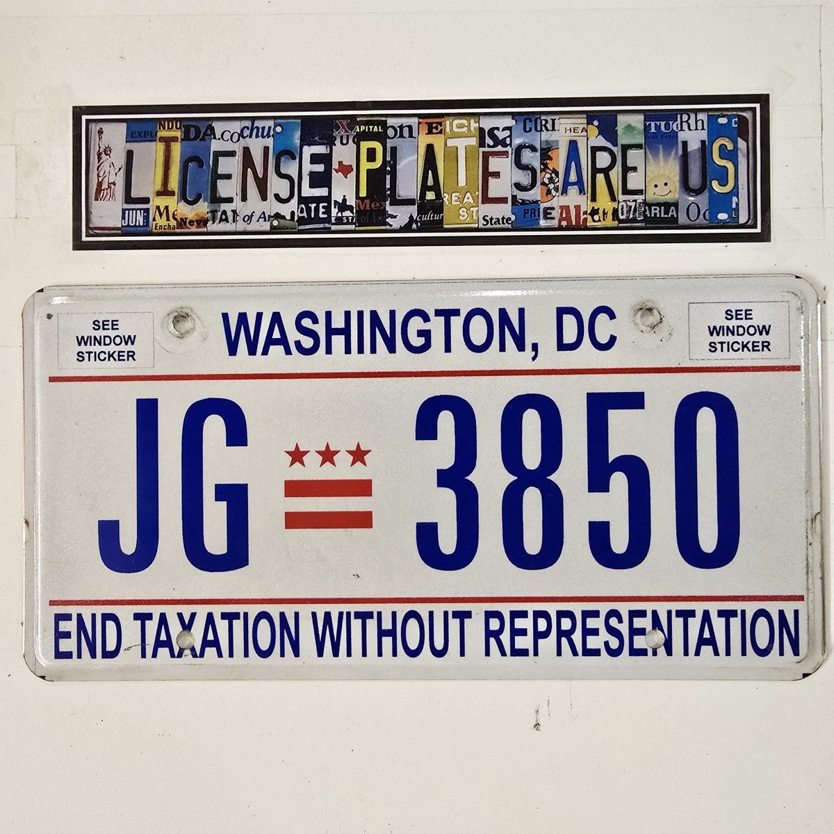 Washington DC License Plate 🔥FREE📬 End Taxation Without