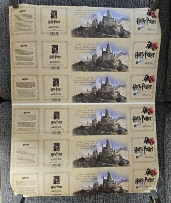 Harry Potter Forever Stamps Uncut Sheet of 6 Books 120 Stamps
