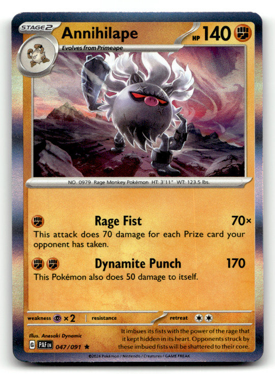 Annihilape - 047/091 Holofoil Rare SV: Paldean Fates LP