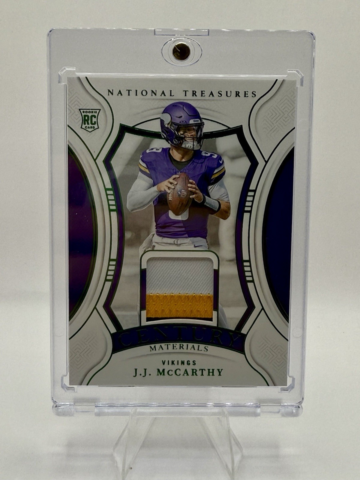 2024 NATIONAL TREASURES JJ McCarthy Emerald Green Century Materials Patch /5 RC!