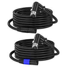XLR Right-Angle Female To Straight Male Cable 90-Degree Balanced 6.6FT 2 PCS