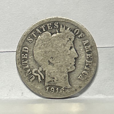1916 Silver Barber Dime GOOD FREE SHIPPING 