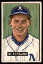 1951 Bowman #191 BILLY HITCHCOCK  Philadelphia Athletics  VGEX-EX