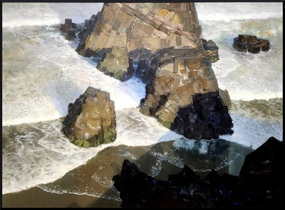 #ad Kenneth Dale Draper Original Oil Painting on Canvas 40quot; X 30quot; Seascape Signed $2250.00