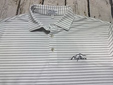 Peter Millar Polo Shirt Mens M Striped Summer Comfort Performance The Rock