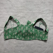 House of Harlow 1960 Top Womens Small Green Floral Crop Tank Tie Back Boho