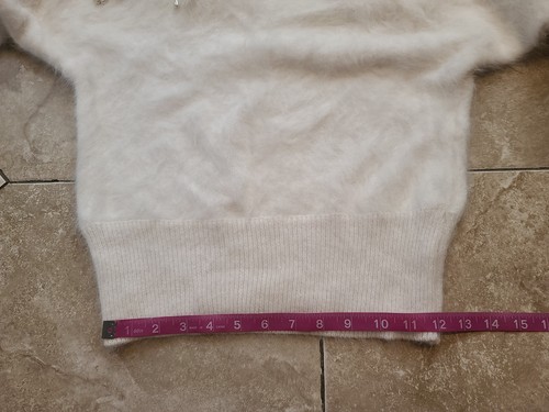 Vintage 90s Christine Phillipe California Angora Fur & Faux Pearls Sweater Small - Bild 22 von 23