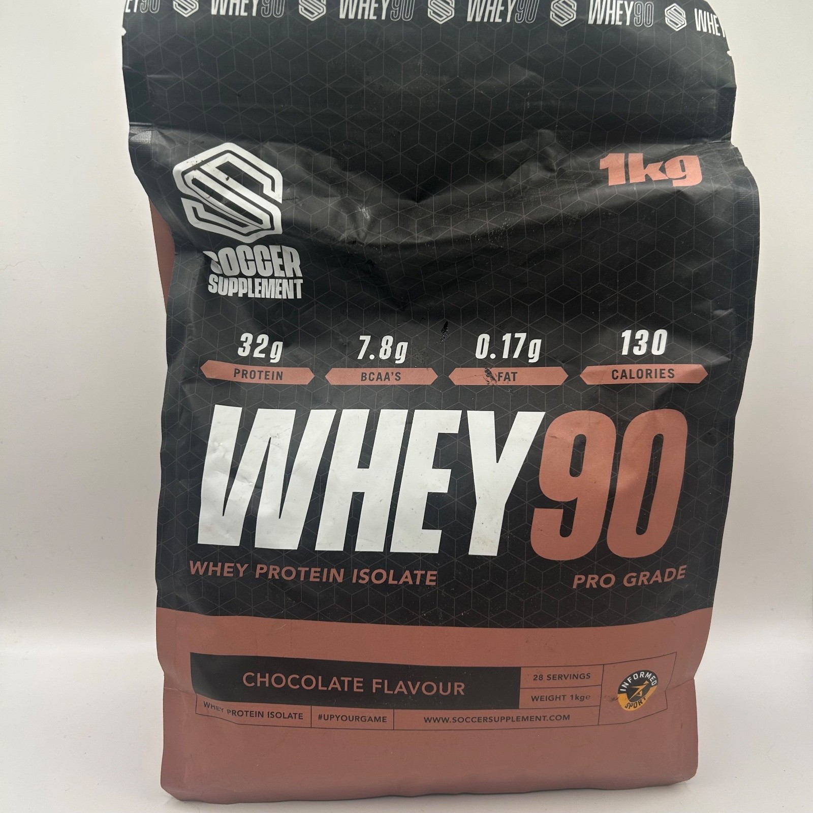 Soccer Supplement Whey90 Protein 1 kg Chocolate Exp 12/26
