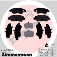 Vorderachse Zimmermann 24979.165.2 Bremsbelagsatz, Scheibenbremse FüR Honda,Hond