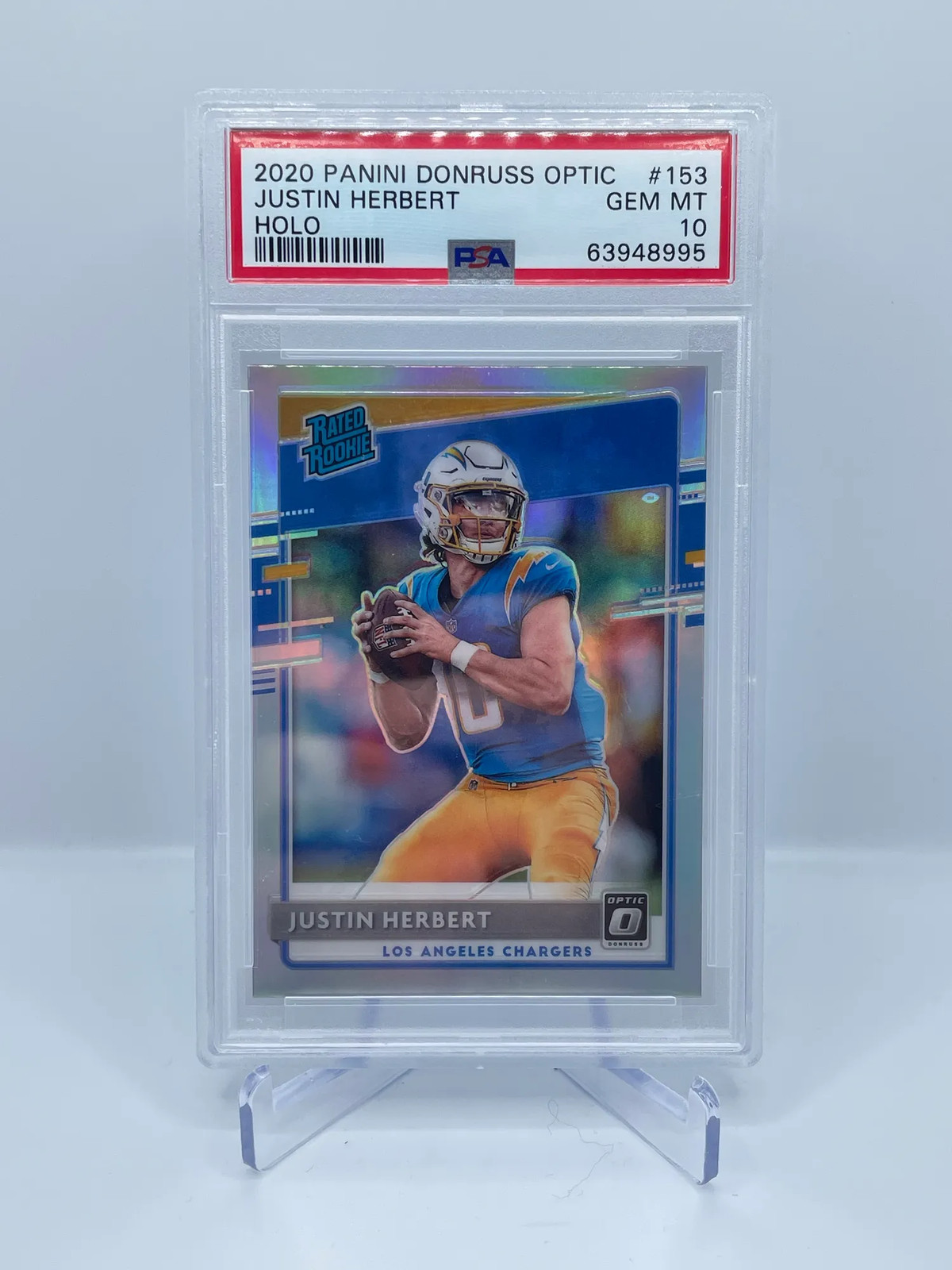 2020 Panini Donruss Optic Justin Herbert #153 Holo PSA 10