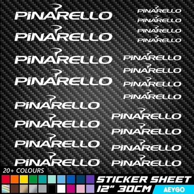 20x PINARELLO Vinyl Aufkleber Sticker Blatt Fahrrad Rahmen Radfahren Cycle Bicycle MX MTB