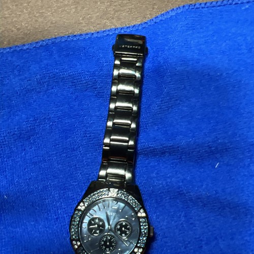 GUESS WATERPRO U15005l1 LARGE BLACK WRISTWATCH - NEW BATTERY - Picture 7 of 19