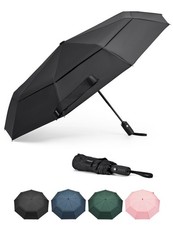 G4Free Strong Windproof Travel Umbrella 42 Inch Compact 42 inch, Black