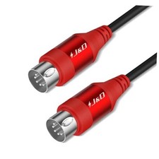 5-Pin DIN MIDI Cable, Male to Male Cables Compatible with Keyboard, 6 Feet Red