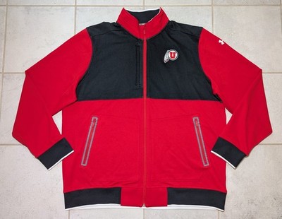 Under Armour Men's XXL Utah Utes Jacket ColdGear Loose Zip Up Sweater Jacket Red
