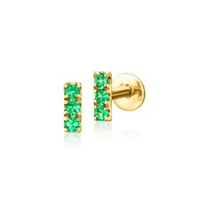 Pure Collection by Ross-Simons Emerald Flat-Back Stud Earrings in 14kt Yellow