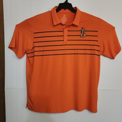 C95  Orange Performance Polo Shirt with OSU Cowboy Mascot Graphic Mens 2XL