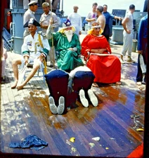 Stereo Realist Slide | *1950s* USS Wisconsin EQUATOR CROSSING US Navy Kodachrome