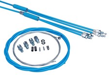 Upper & lower gyro cables w/ front cable for old school BMX - MEDIUM BLUE