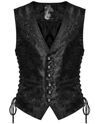 Punk Rave Chaleco Formal Gótico Aristócrata Para Hombre - Negro - Imagen 1 de 4