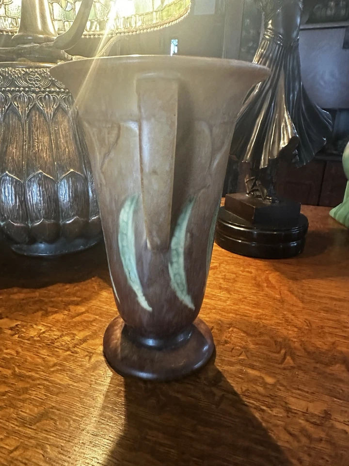 Roseville Falline Vase Brown 646-8 - Image 3 of 4