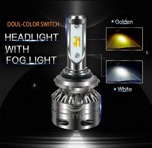 9006 Headlight LED Conversion Kit Dual Color White & Golden Yellow Fog Low Beam - Picture 5 of 11
