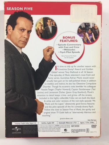 Monk Season Five & Season Eight DVD 4-Disc Sets - Picture 3 of 9