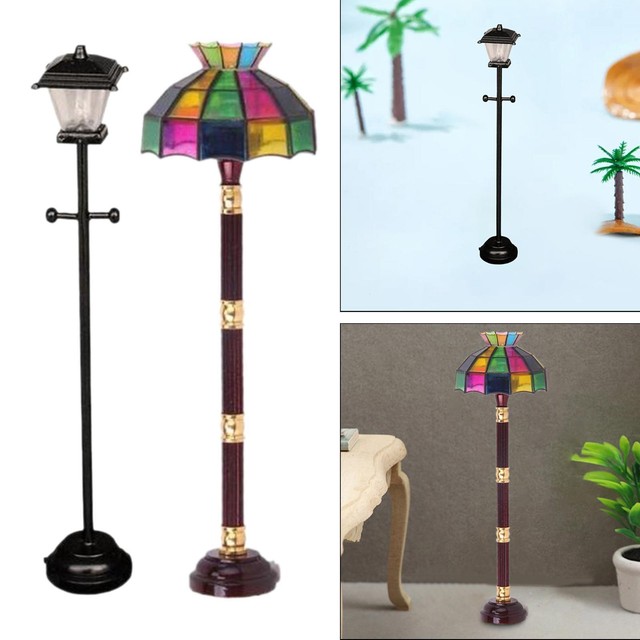 2Pcs Simulation 1/12 Doll House Street Light w/ Floor Lamp Living Room Decor 2Pcs Simulation 1/12 Doll House Street Light w/ Floor Lamp Living Room Decor