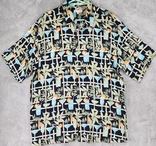 Pierre Cardin Shirt Mens XL Multicolor Cocktails Button Up Short Sleeve Vintage