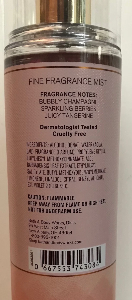 Bath and Body Works Champagne Toast Fine Fragrance Mist 8 oz