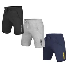 3 Pack: DEFY Men's New Classic Fitness Jogger Gym Casual Cotton Fleece Shorts