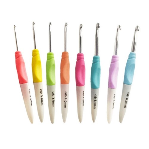 8Pcs Ergonomic Crochet Hook Knitting Crochet Hook for Beginner Adult 2.5mm-6mm