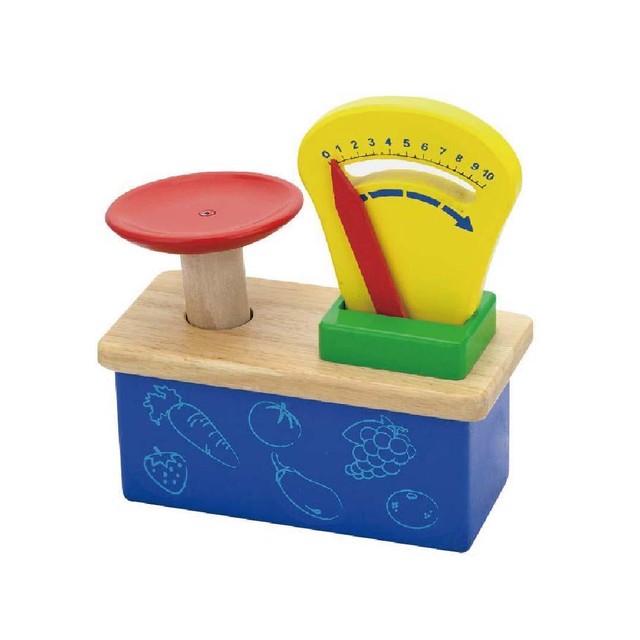 Wooden Weighing Balance Scale Pretend Children Play Kitchen Game For Sale Online