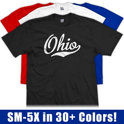 Ohio Script T-Shirt | Sports Team Football Baseball Jersey Gift Fan Tee Shirt