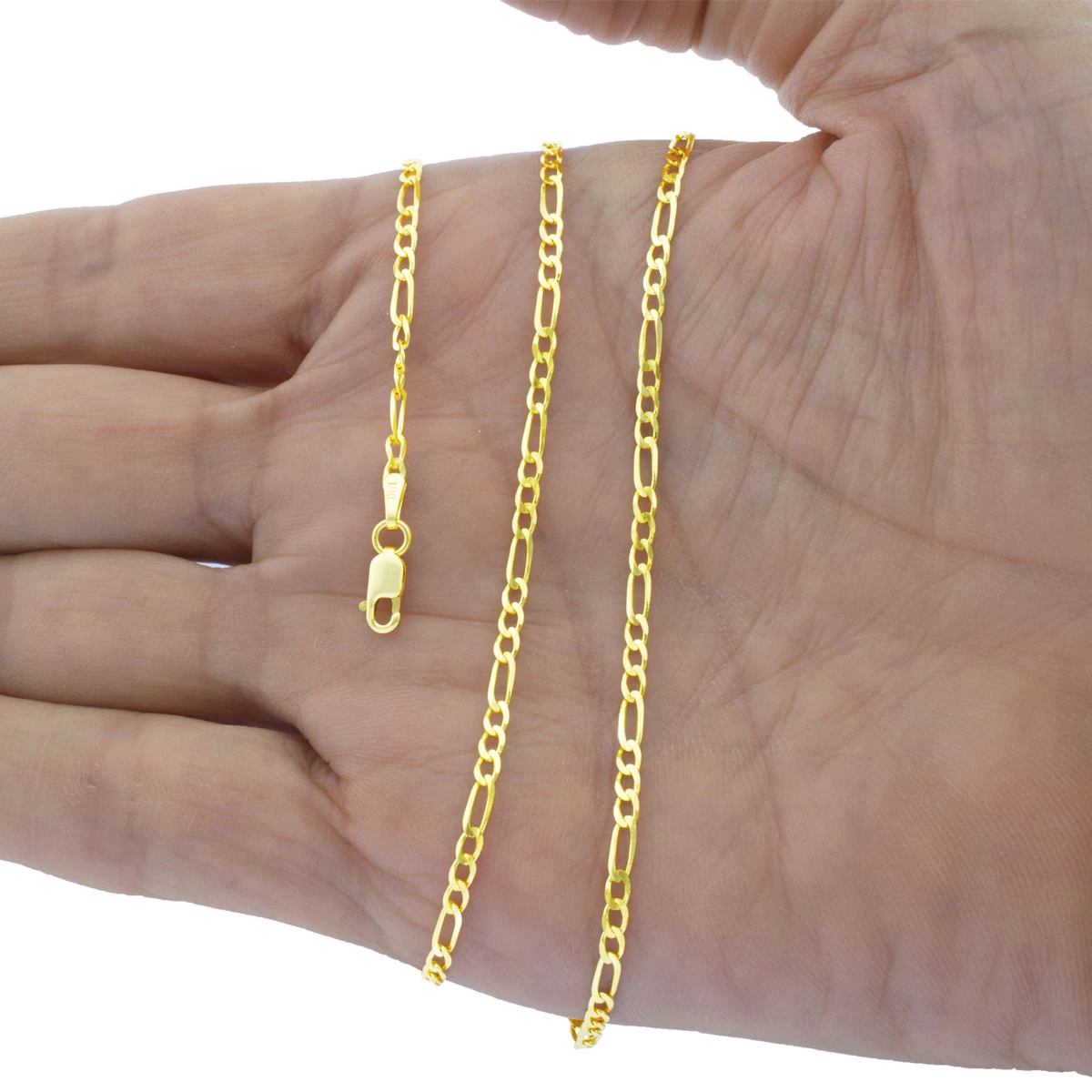 18k gold italian 2024 figaro chain necklace