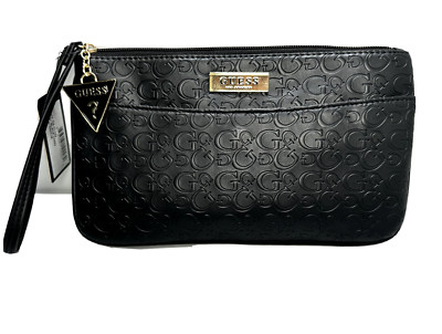 GUESS Factory Women's Dahlia Logo-Debossed Wristlet Pouch