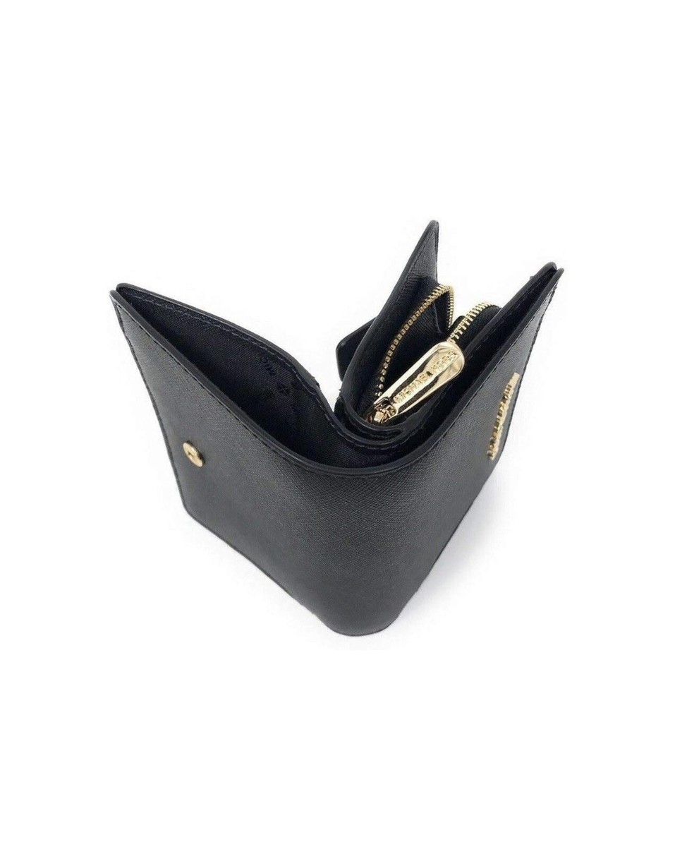 NWT MICHAEL KORS JET SET TRAVEL MD BIFLD ZP CN WALLET BLACK