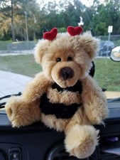 Russ breezy teddy bear bumble bee bear with hearts  black wings