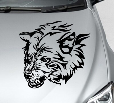 Aufkleber Motorhaube Auto Car Style Offroad 4x4 Wild Sticker Wolf Hund 249