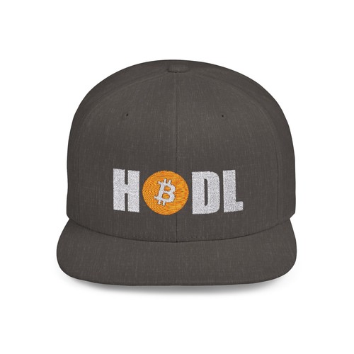 HODL Bitcoin Embroidered Flat Bill Snapback Hat, BTC Crypto Cap, Bitcoin Cap - Picture 4 of 15