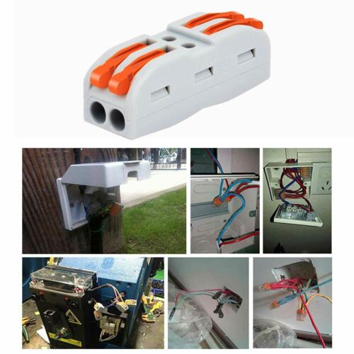 Connettore Filo Veloce 2In 2Out Compatto per Circuito In Linea 24-12 AWG Blocco Giunzione - Foto 9 di 12